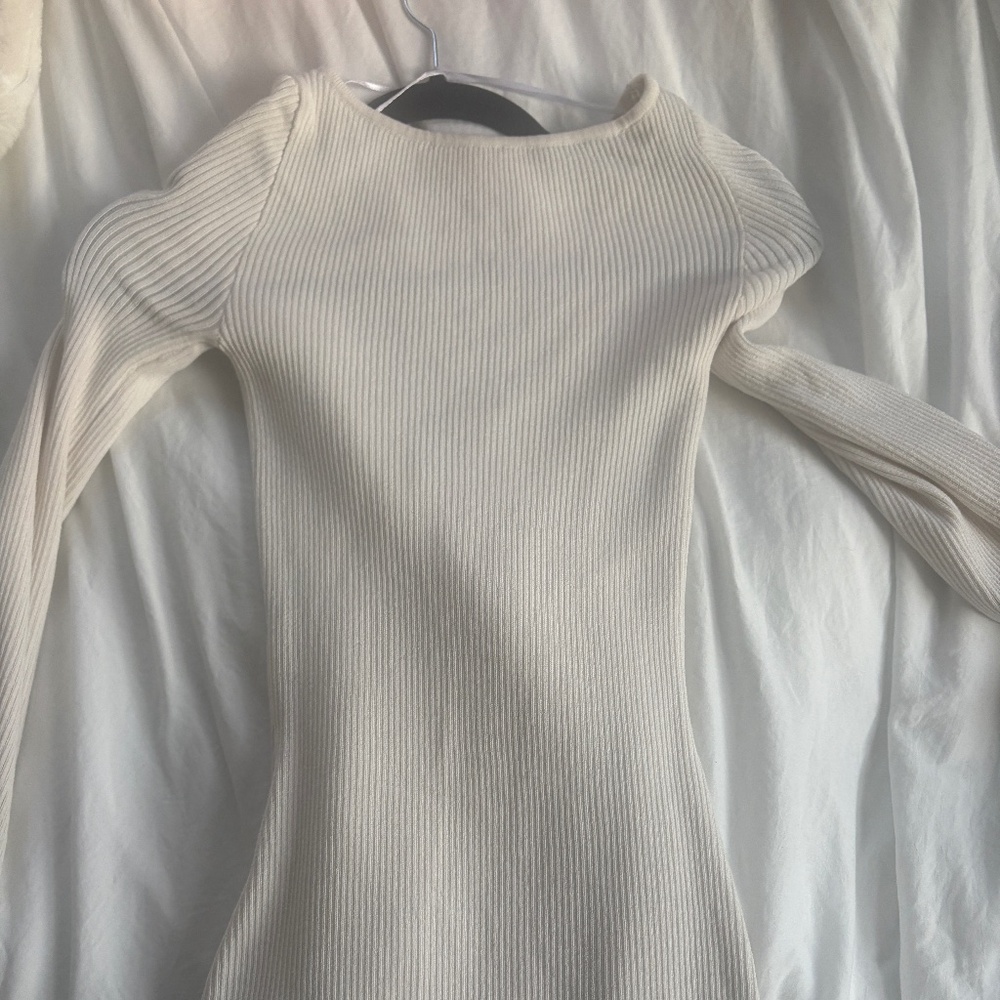 H&M Midlength Cream Sweater Dress